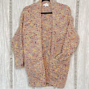 Cozy multicolored oversized S sweater with pockets